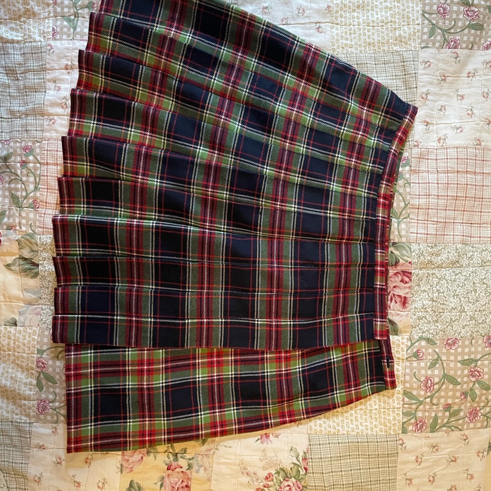 The Limited Red and Green Plaid Skirt